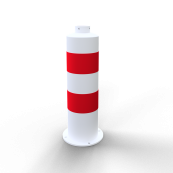 Island post | made of steel | length: 646 mm | coated white with 2 red stripes type RA2/B